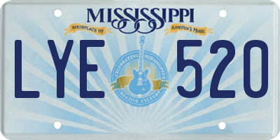MS license plate LYE520