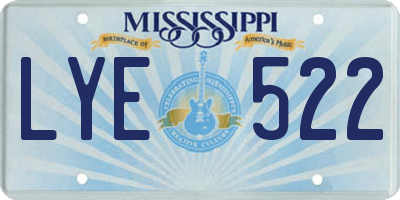 MS license plate LYE522