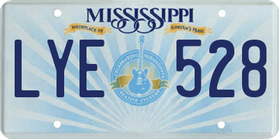 MS license plate LYE528