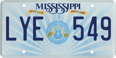 MS license plate LYE549