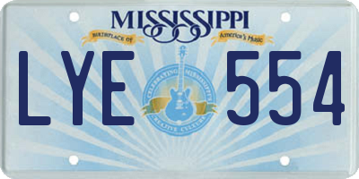 MS license plate LYE554