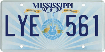 MS license plate LYE561
