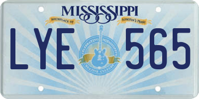MS license plate LYE565