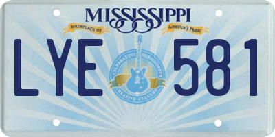 MS license plate LYE581