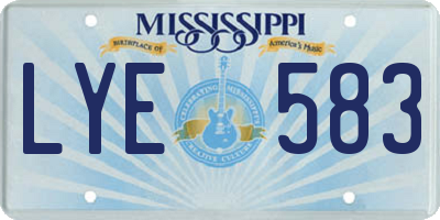 MS license plate LYE583