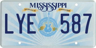 MS license plate LYE587