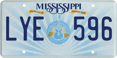 MS license plate LYE596