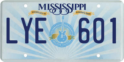 MS license plate LYE601