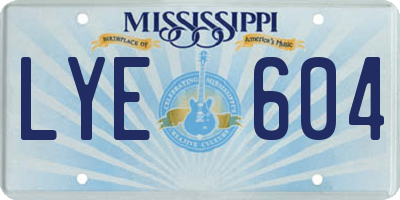 MS license plate LYE604