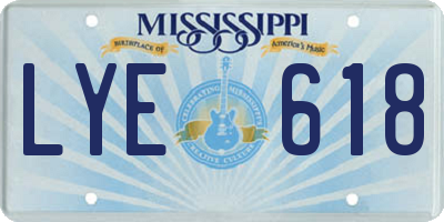 MS license plate LYE618