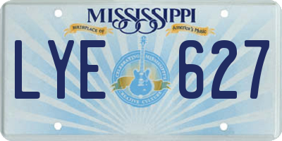 MS license plate LYE627