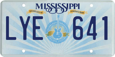 MS license plate LYE641