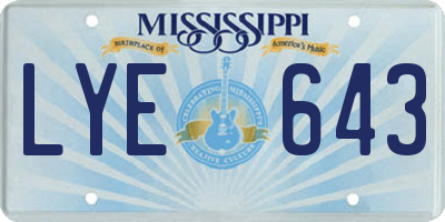 MS license plate LYE643