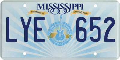 MS license plate LYE652