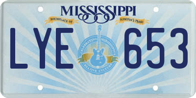 MS license plate LYE653