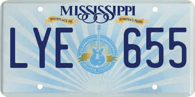 MS license plate LYE655
