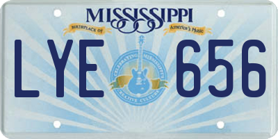 MS license plate LYE656
