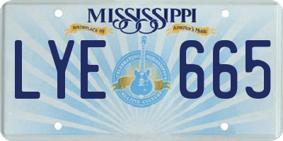 MS license plate LYE665