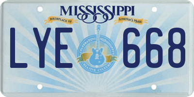 MS license plate LYE668