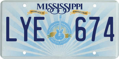 MS license plate LYE674