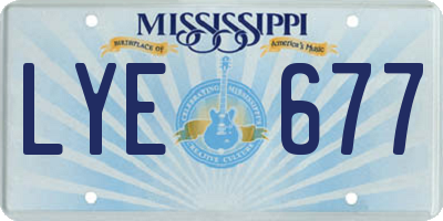 MS license plate LYE677