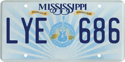 MS license plate LYE686