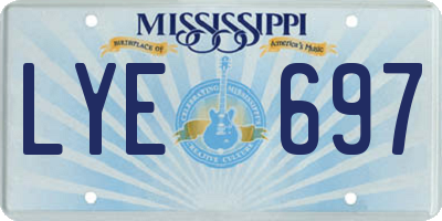 MS license plate LYE697