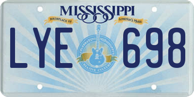MS license plate LYE698