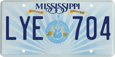MS license plate LYE704