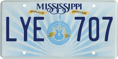MS license plate LYE707