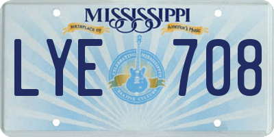 MS license plate LYE708