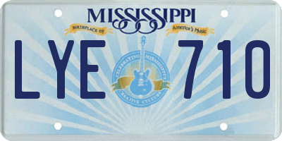 MS license plate LYE710