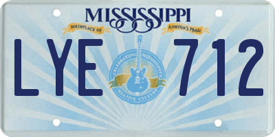 MS license plate LYE712