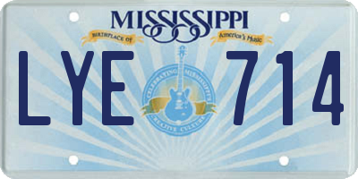 MS license plate LYE714