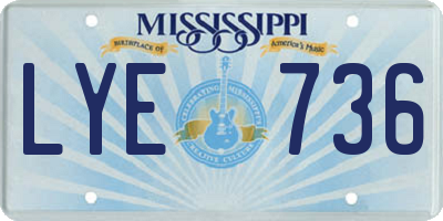 MS license plate LYE736