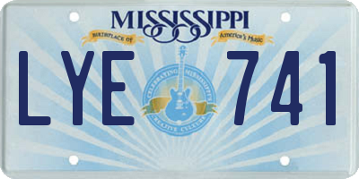 MS license plate LYE741