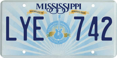 MS license plate LYE742