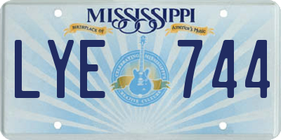 MS license plate LYE744