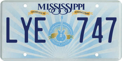 MS license plate LYE747