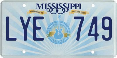 MS license plate LYE749
