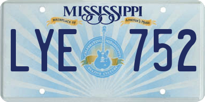 MS license plate LYE752