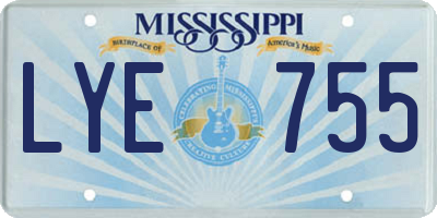 MS license plate LYE755