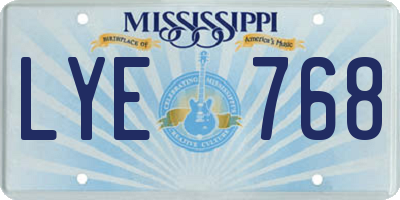 MS license plate LYE768