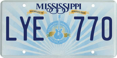 MS license plate LYE770
