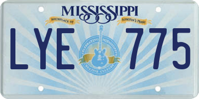 MS license plate LYE775