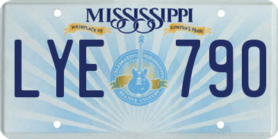 MS license plate LYE790
