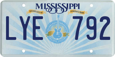 MS license plate LYE792