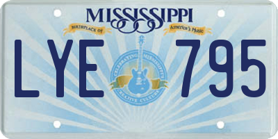 MS license plate LYE795