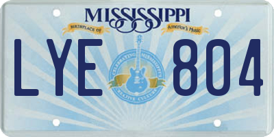 MS license plate LYE804