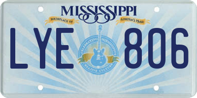 MS license plate LYE806